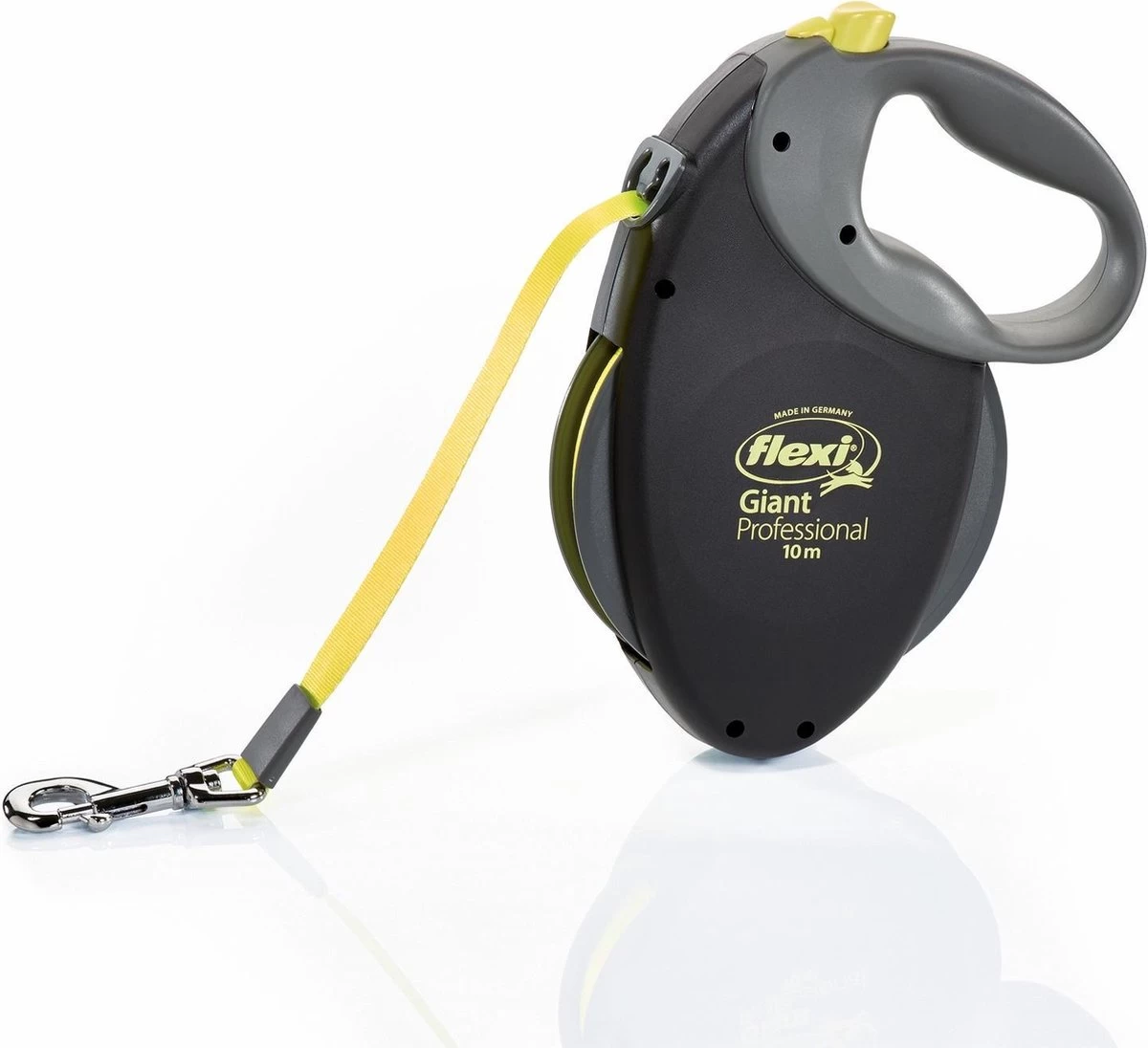 Flexi Giant Tape - Hondenriem - Zwart/Geel - L - 10 M - (<50 Kg)