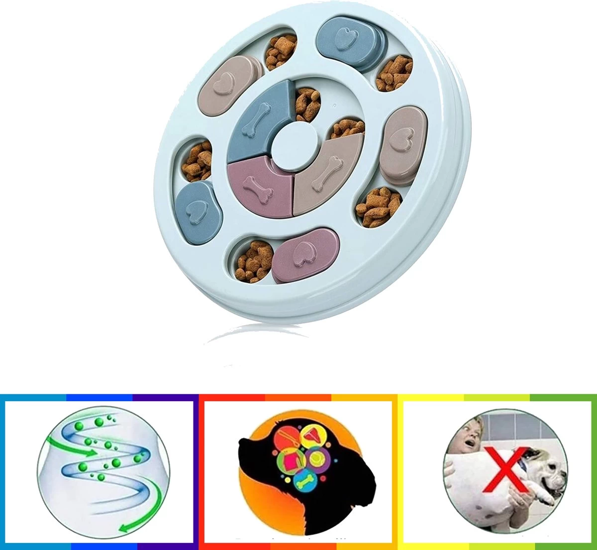 Hondenpuzzel – Hondenspeelgoed – Puppy Puzzel – Intelligentie Speelgoed – Anti Schrok Speeltje – Puppy Voerbak - Afbeelding 3