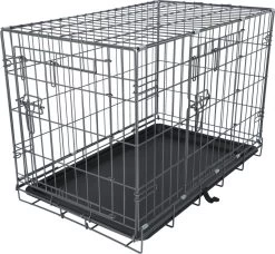 Adori Safety+ Bench Met 2 Deuren Grijs - Hondenbench - 75x46x53 Cm