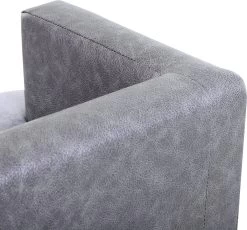 PawHut Hondenbank Huisdierbank Hondenbed Hondenmat Woonkamer PU-leer Kort Pluche Grijs D04-135