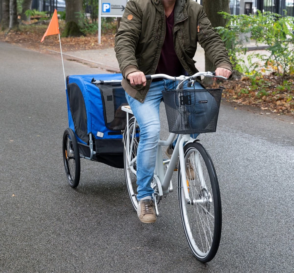 Bicycle Gear Fietskar Hond - Max. 25 KG - Plat Opvouwbaar - Eenvoudige Montage - Regenhoes - Afneembare Luchtbanden - Afbeelding 14