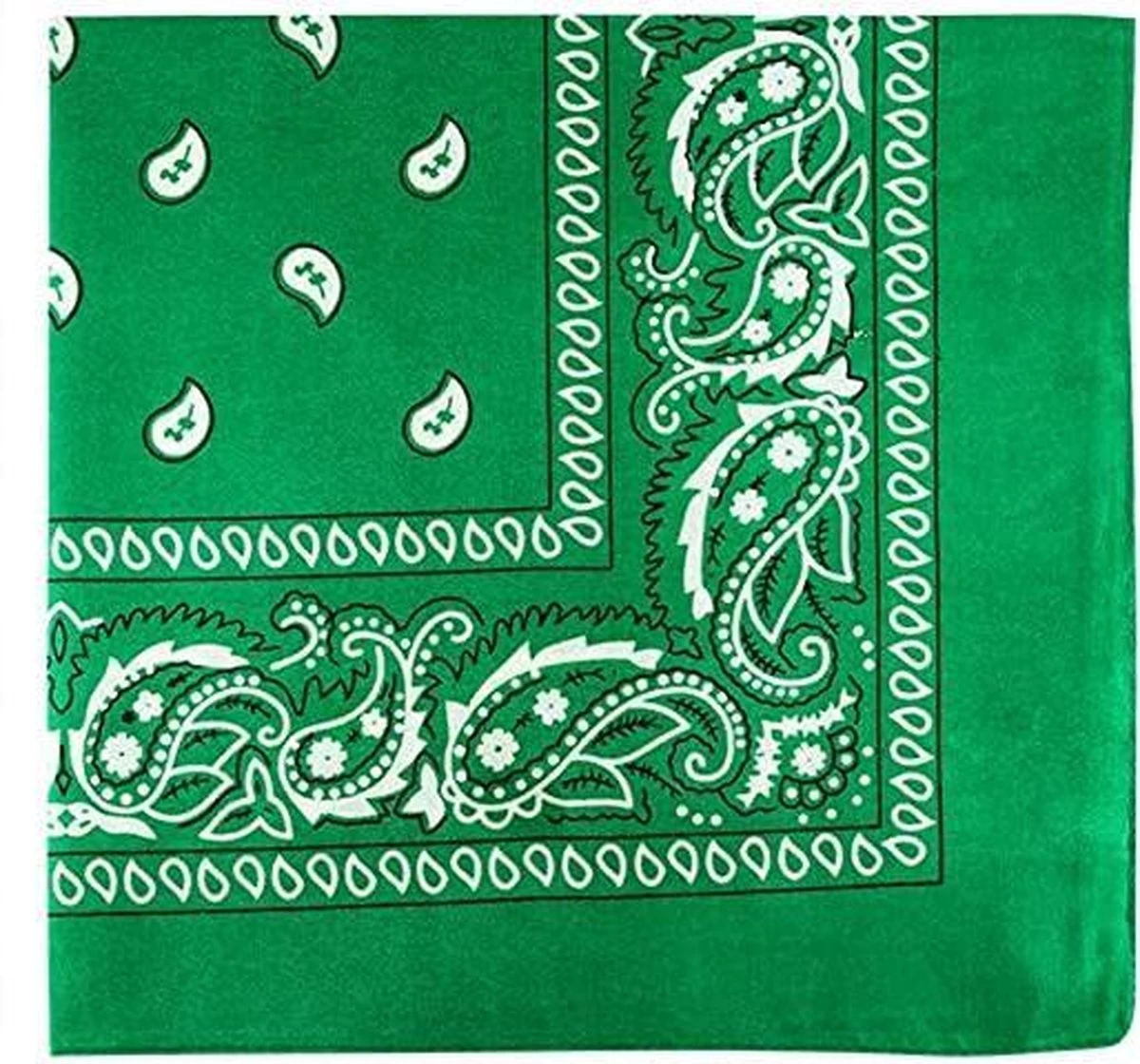 Merkloos Bandana - Groen - Unisex - Festival - Carnaval - Bandana Hond - Afbeelding 3