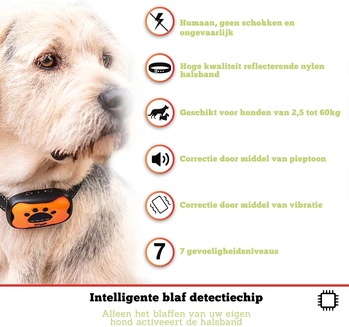 Doggie™ Anti Blafband - Diervriendelijk - GEEN Schok - Anti Blafband - Hondenhalsband - Afbeelding 5