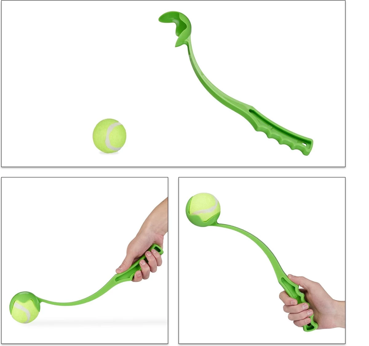 Relaxdays Ballenwerper Voor Honden - 2 Werpstokken + 5 Ballen - Ballengooier - Speelgoed - Afbeelding 6