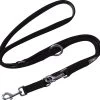 DDOXX Hondenriem Air Mesh, 3-voudig Verstelbaar, 2m | Voor Kleine & Grote Honden | Dubbele Riem Twee Honden Kat Puppy | Tug Leash Large | Lead Leash Small | Walking Leash Puppy Leash | Zwart, XS