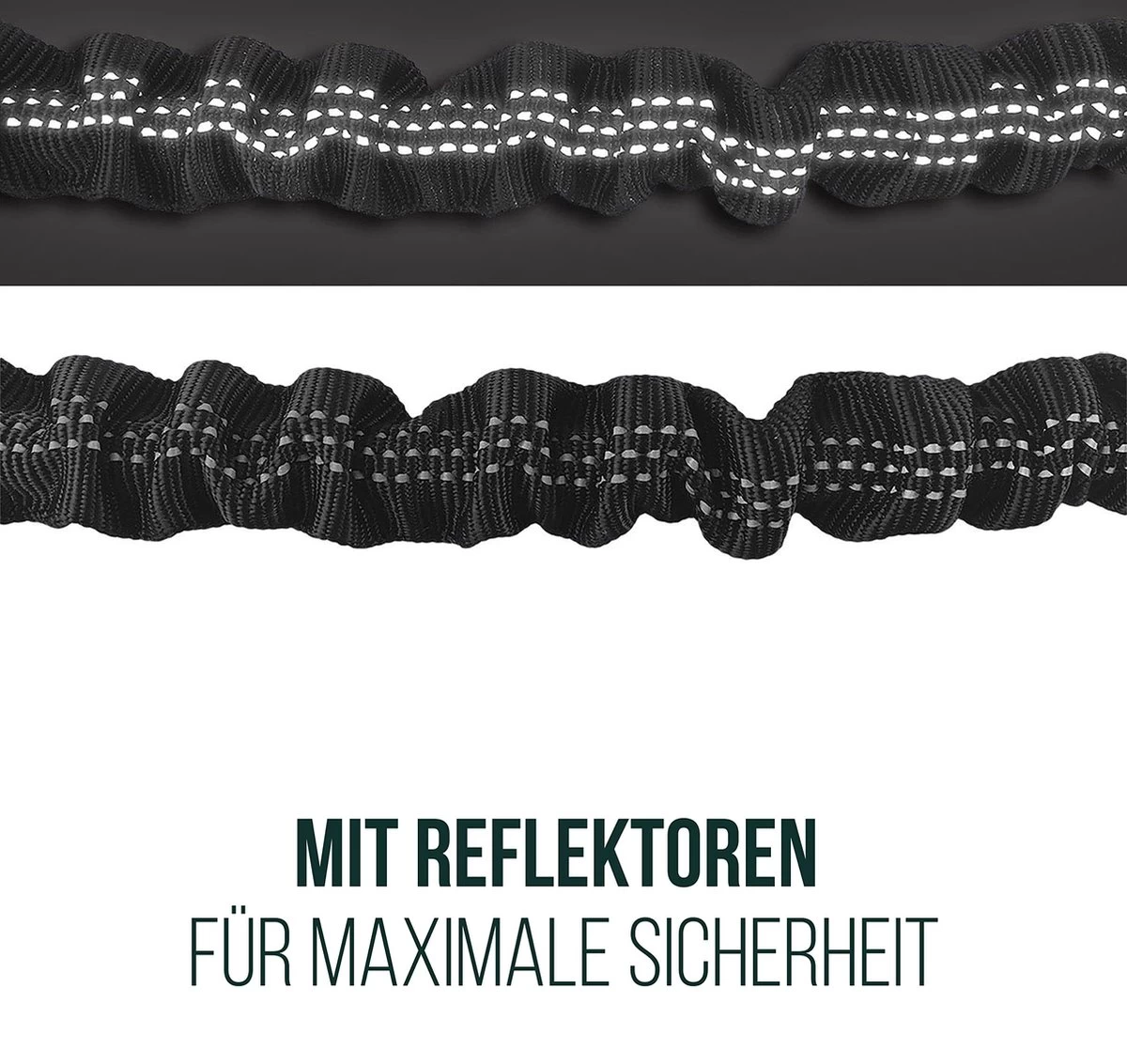 Happilax Joggingriem Voor Honden, Elastische En Reflecterende Hondenriem Voor Joggen Met Buikband, 100-160 Cm - Afbeelding 3