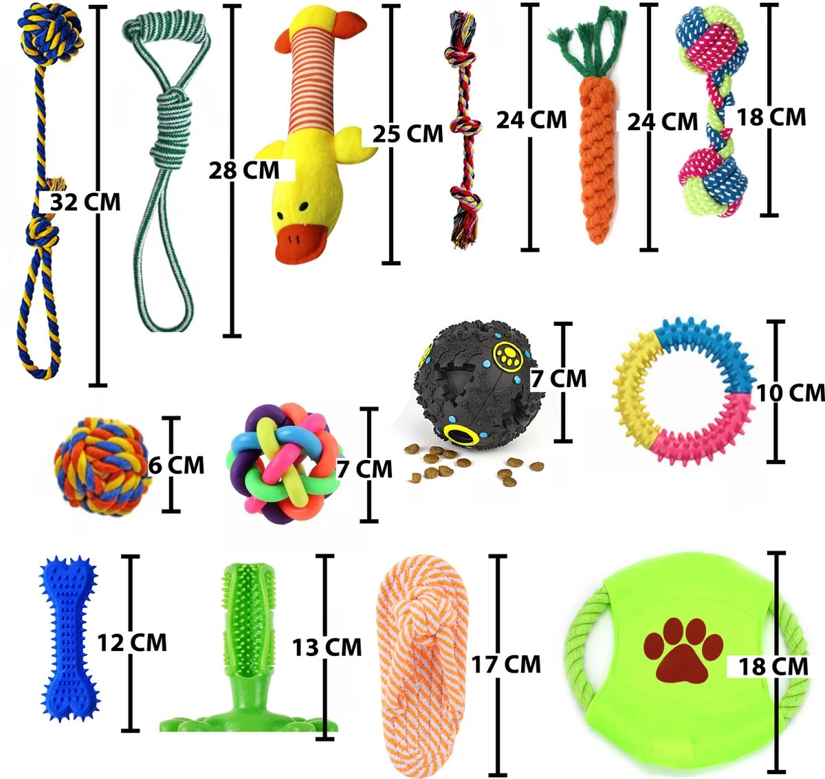 Filo Honden Speelgoed Set 14 Stuks - Hondenspeeltjes Knuffel - Hondenbal - Flostouw - Bot - Frisbee - Hondentouw - Hondenspeelgoed Intelligentie - Kauwspeelgoed Hond En Puppy - Bijtspeelgoed Hondenknuffel - Hondenspeeltje Met Piep - Afbeelding 4