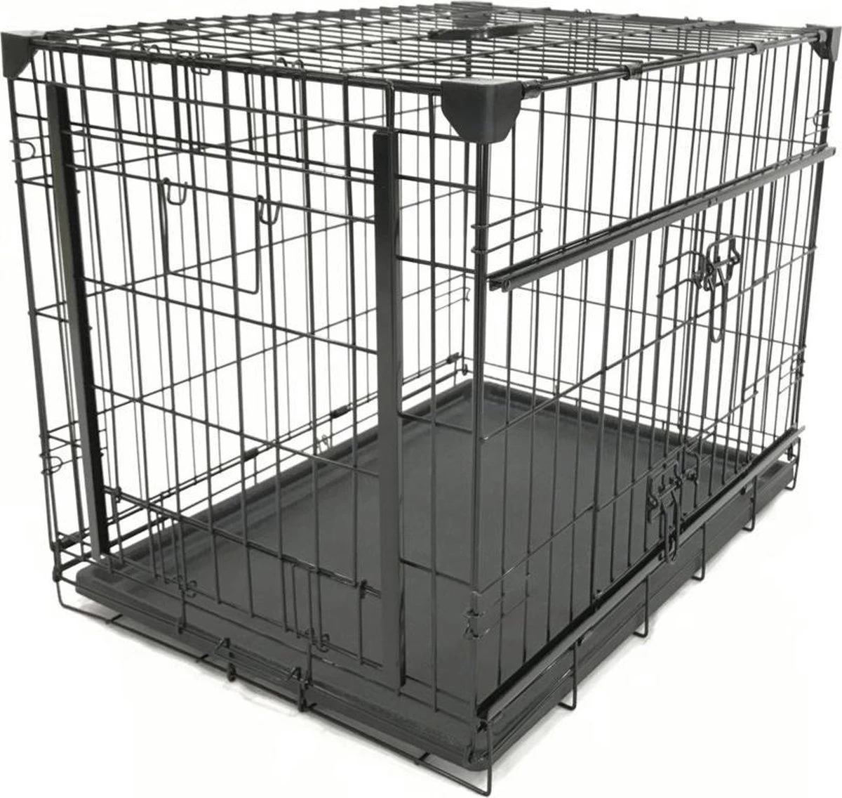 Adori Bench Met Schuifdeuren Zwart - Hondenbench - 107x71x79 Cm - Afbeelding 6