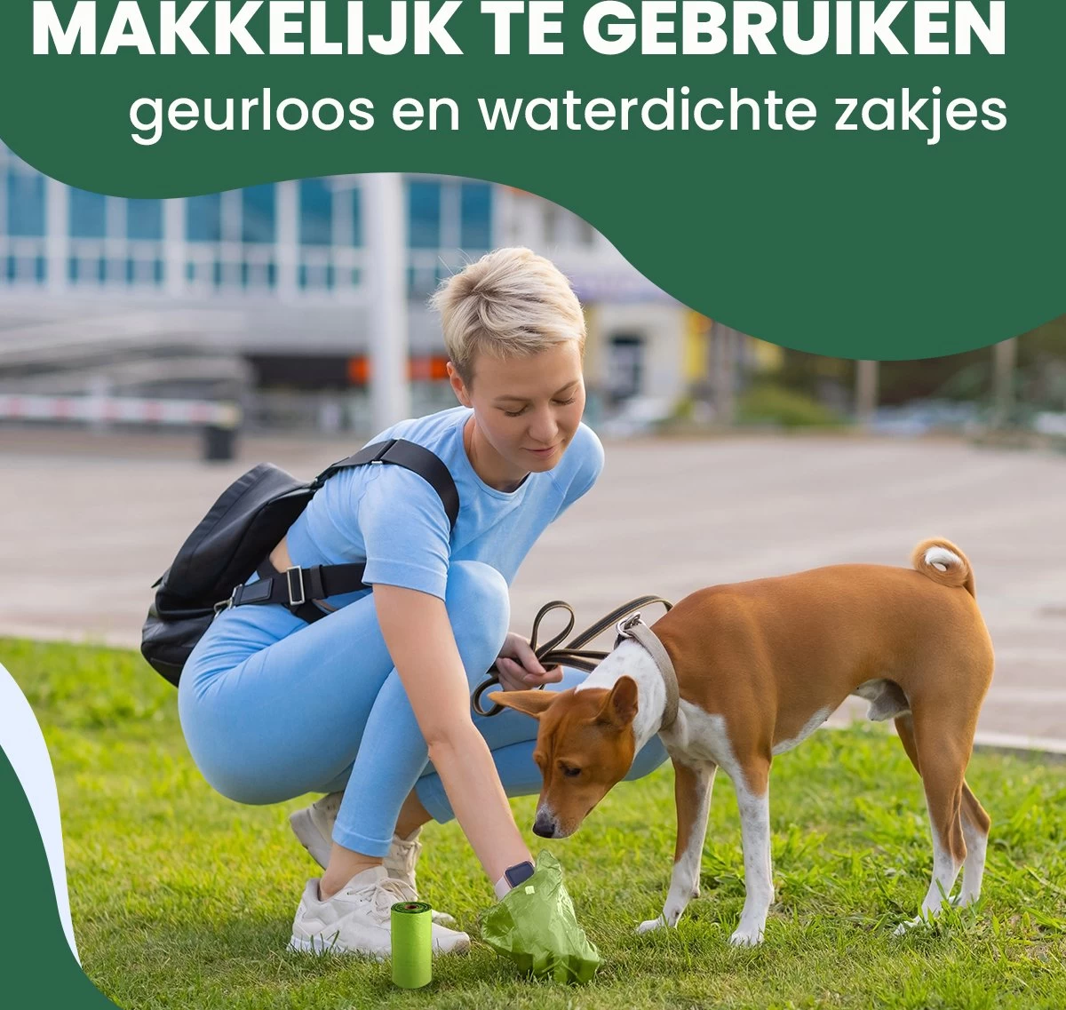 YORGS Hondenpoepzakjes Groen - Duurzame Poepzakjes Hond - Grote Sterke Zakken - 600 Stuks - 40 Rollen - 33 X 22 CM - Afbeelding 3