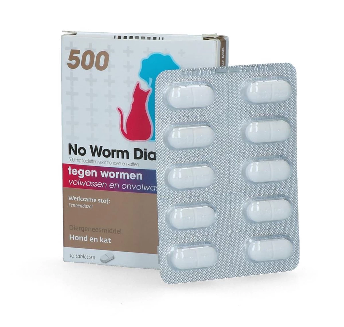 No Worm Diacur 500 Ontworming Hond En Kat 10 Tabletten - Afbeelding 4