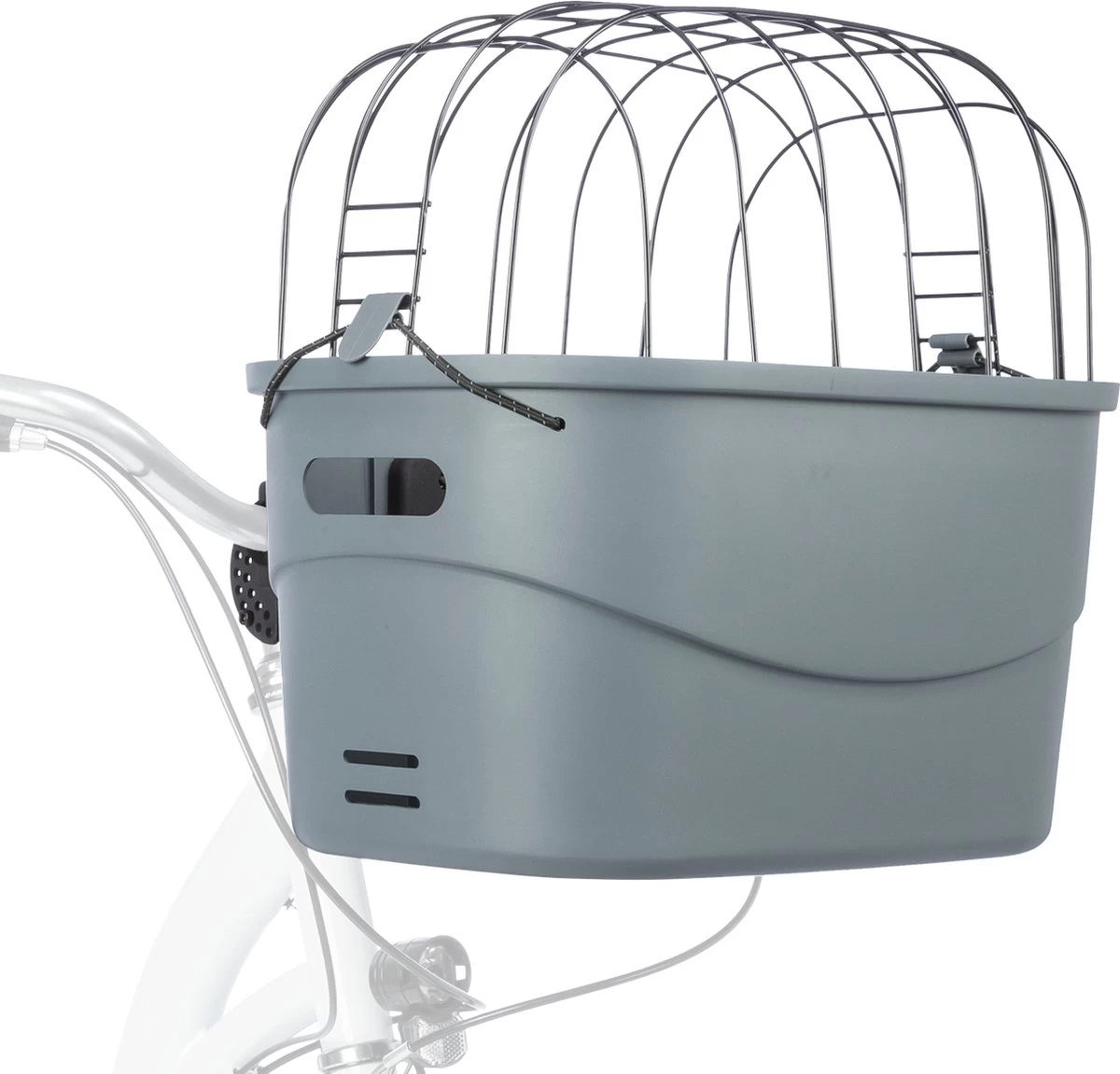Trixie Stuur-Fietsmand Kunststof Grijs - 42X30X39 CM TOT 5 KG - Afbeelding 2