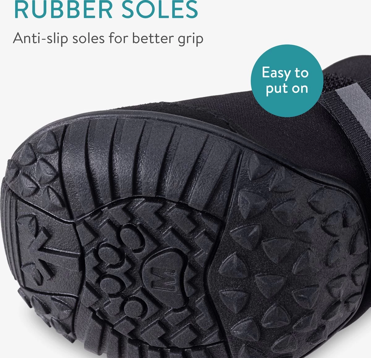 Navaris Hondenschoenen Antislip Maat M - Pootbescherming Voor Kleine Honden - Hondensokken - Bescherming Tegen Sneeuw En Vuil - Afbeelding 2