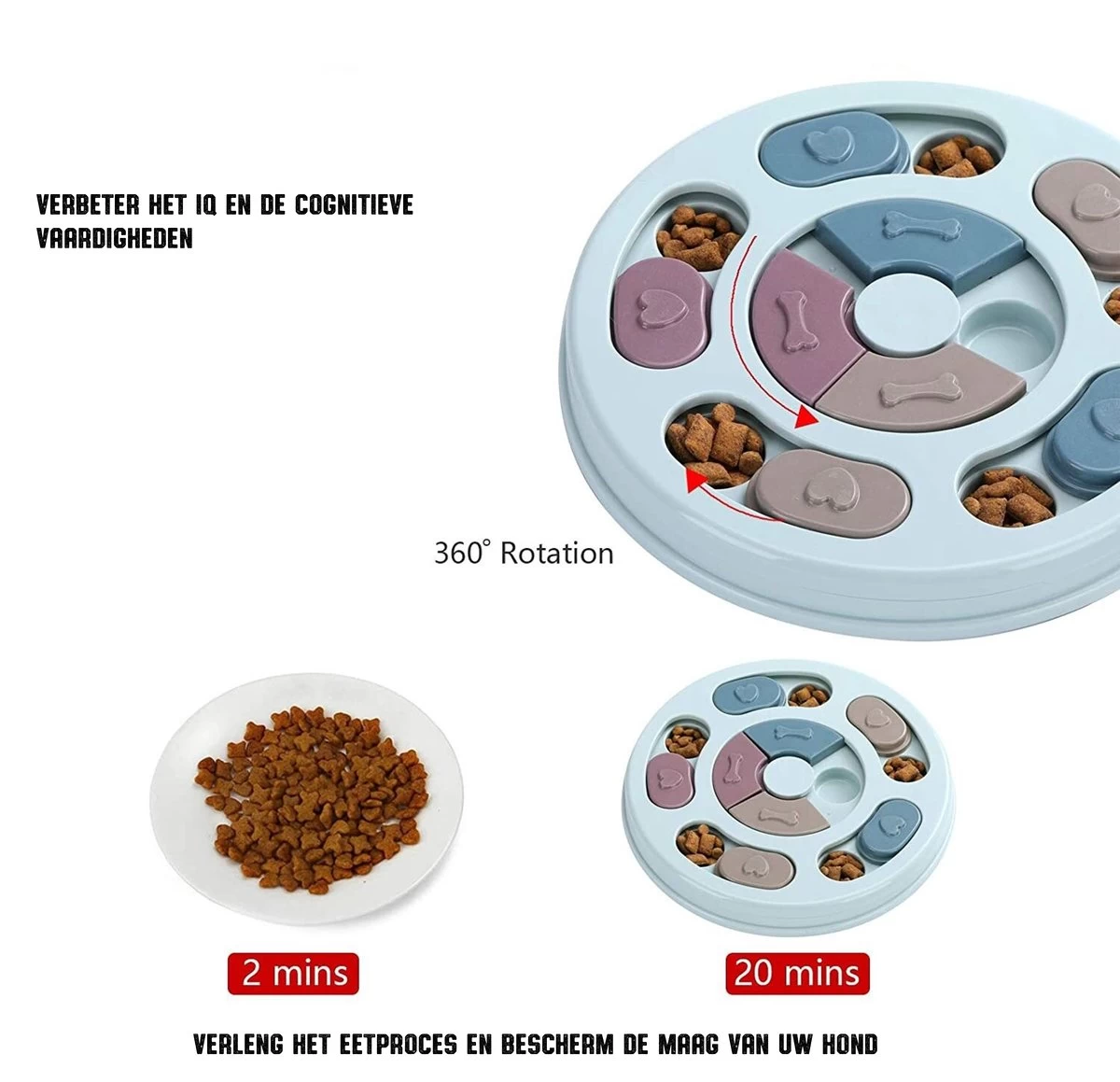 Hondenpuzzel – Hondenspeelgoed – Puppy Puzzel – Intelligentie Speelgoed – Anti Schrok Speeltje – Puppy Voerbak - Afbeelding 4