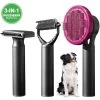 Hondenborstel Set 3 In 1 - Hondenkam - Borstelset - Klittenkam Hond - Ondervacht Kam - Furminator - Slickerborstel - Kattenkam - Verwijderd Klitten En Voorkomt Haaruitval