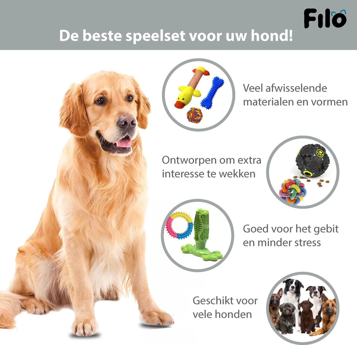 Filo Honden Speelgoed Set 14 Stuks - Hondenspeeltjes Knuffel - Hondenbal - Flostouw - Bot - Frisbee - Hondentouw - Hondenspeelgoed Intelligentie - Kauwspeelgoed Hond En Puppy - Bijtspeelgoed Hondenknuffel - Hondenspeeltje Met Piep - Afbeelding 7