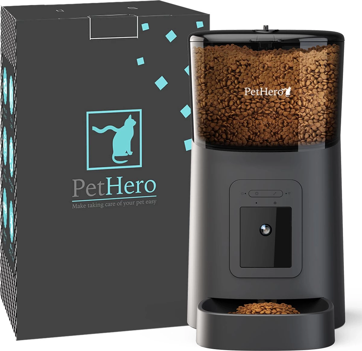 PetHero 3 Voerautomaat Zwart - Verstelbare Camera - Smartphone Besturing - Automatische Voerbak Voor Kat Of Hond - 6.0 L - Afbeelding 8