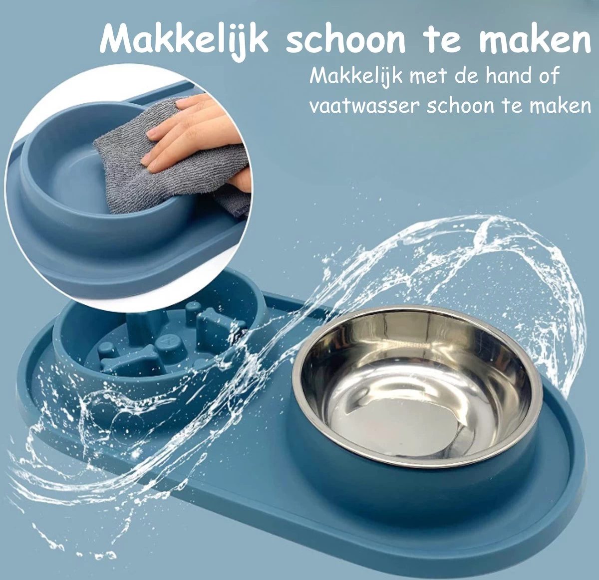 Anti Schrokbak Hond – Slow Feeder – Drinkbak – Voerbak Kat – Silicone Placemat – 300ml - Afbeelding 5