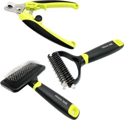 Mister Mill Professionele Set Slicker Honden Kattenborstel Plus Nagelknipper Plus Ondervacht Kam