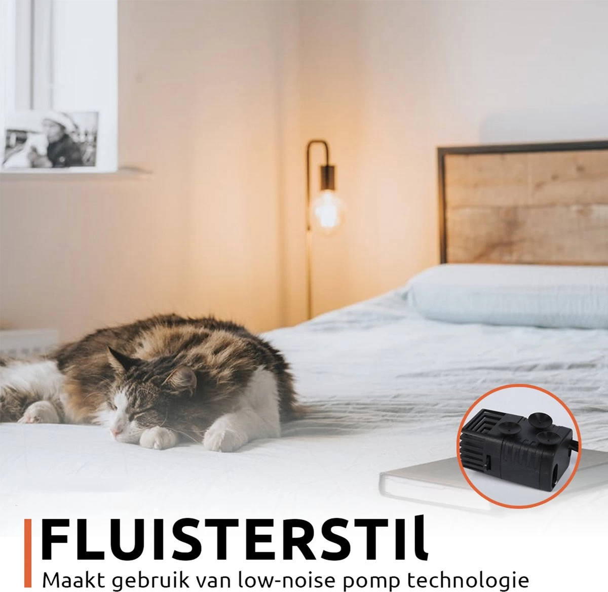 PetGoods Drinkfontein - Honden & Katten – 3 Liter - Fluisterstil - Drinkfontein Kat - Incl. Filter & Pomp - Afbeelding 3