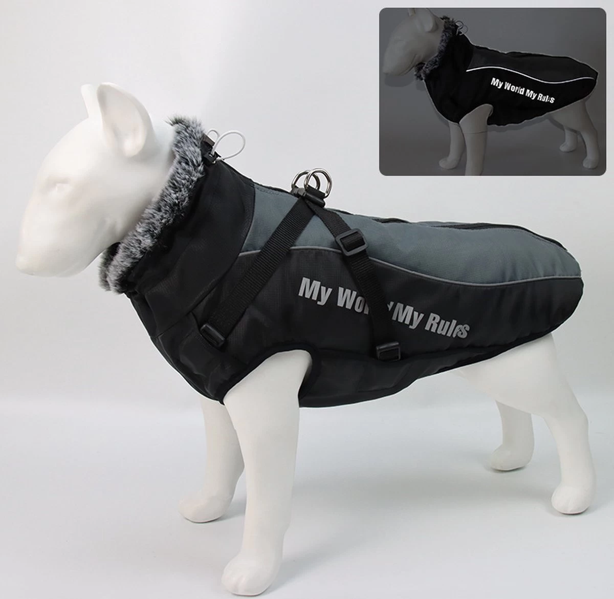 Nixnix - Honden Jas - Maat XXL - Hondenjas - Kleine Hond - Grote Hond - Waterafstotend - Gevoerd Met Rits - Warme Hondenjas