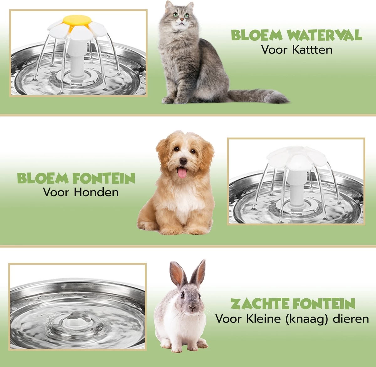 Qumax RVS Drinkfontein Voor Kat Met 3 Filters & Matje - Water Fontein - Waterdispenser - Waterautomaat - 2,5 L - Afbeelding 2