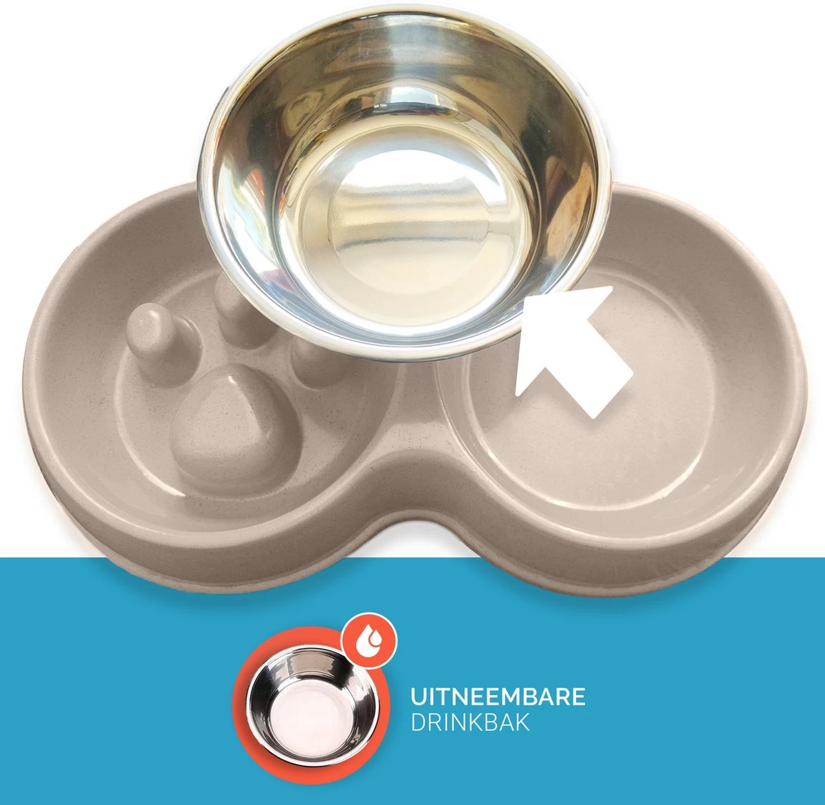 Anti Schrokbak Voor Kleine Honden - Hondenvoerbak - Slowfeeder Voerbak Katten - Hondenbak En RVS Waterbak - Afbeelding 9