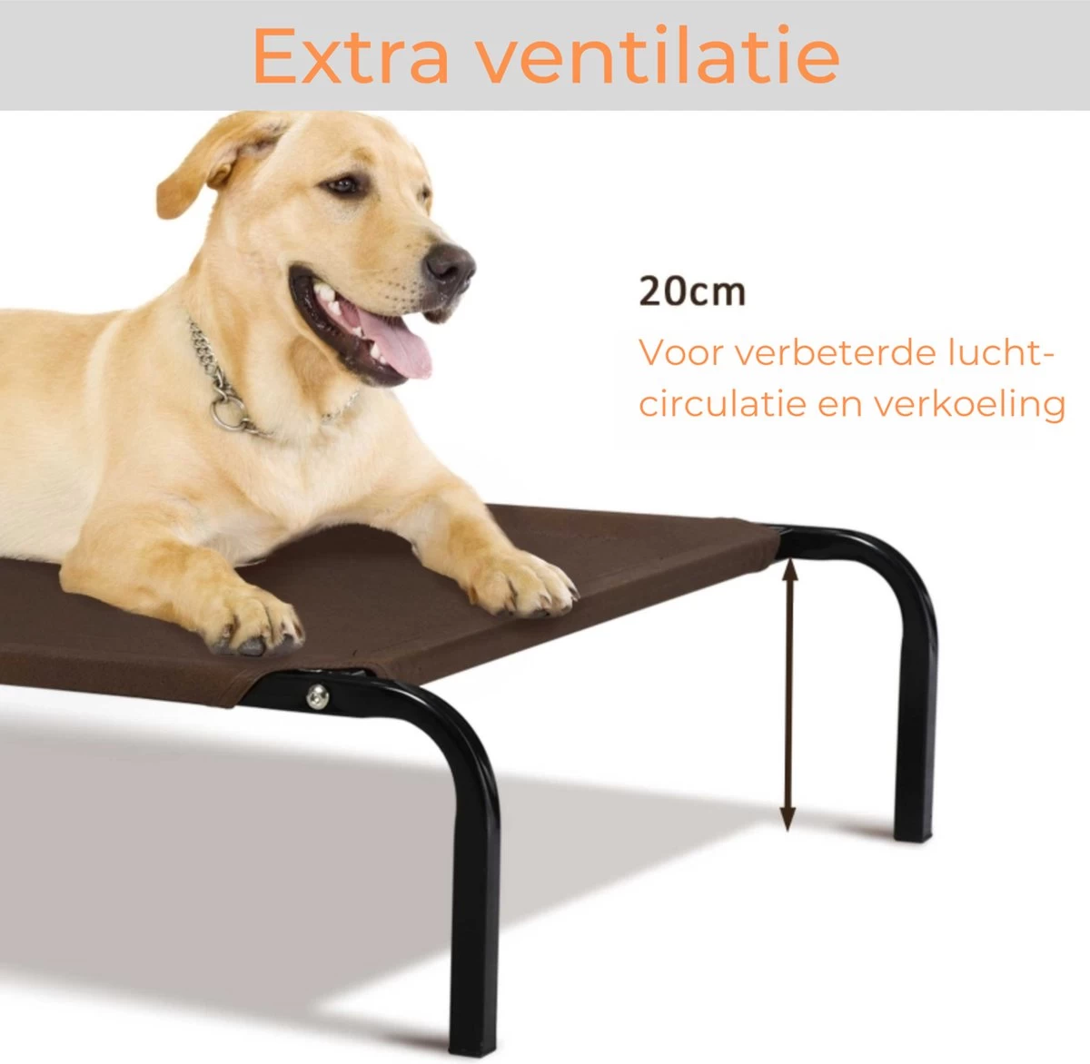 Hondenbed - Hondenstretcher - Honden Ligbed - Inclusief 2 Overtrekhoezen - XL - 110x68cm - Grijs En Koffie - Afbeelding 2