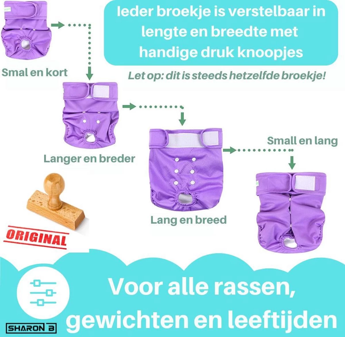 Loopsheidbroekje Hond - Bloemenprint - Maat M - Voor Middelgrote Honden - Herbruikbaar - Hondenbroekje - Hondenluier - Loopsheid - Ongesteldheid - Voorkomt Ongewenste Zwangerschappen Bij Teefjes - Milieuvriendelijk - Verantwoord - Perfecte Pasvorm - Afbeelding 7