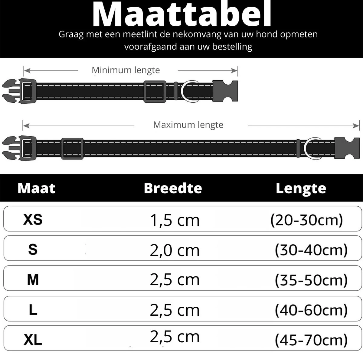 Halsband Hond - Reflecterend - Zwart - Maat M - Oersterk - Waterdicht - Hondenhalsband - Geschikt Voor Iedere Hondenriem - Voor Middelgrote Honden - Afbeelding 4