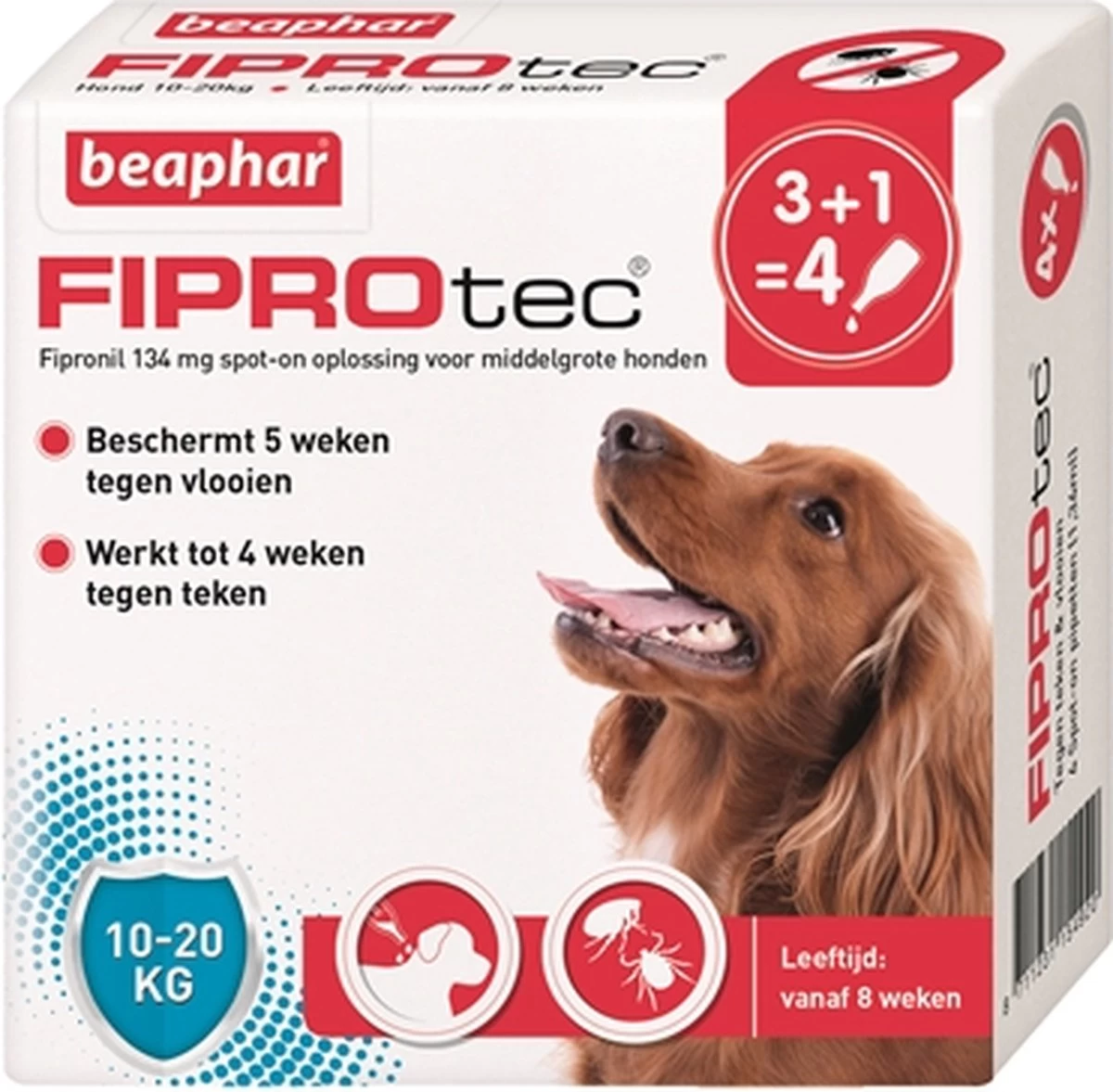 Beaphar Fiprotec Vlooien- En Tekenmiddel Hond 10-20 Kg - 4 Pipetten - Afbeelding 5