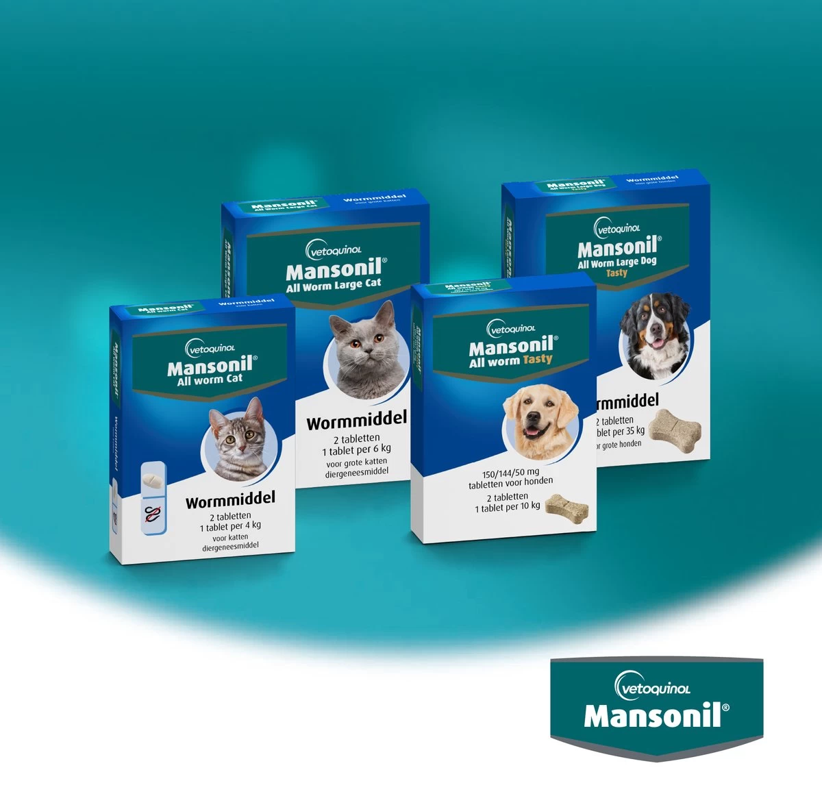 Mansonil All Worm Dog Tasty Ontwormingsmiddel (S/M Vanaf 2.5kg) - 6 Tabletten - Afbeelding 2