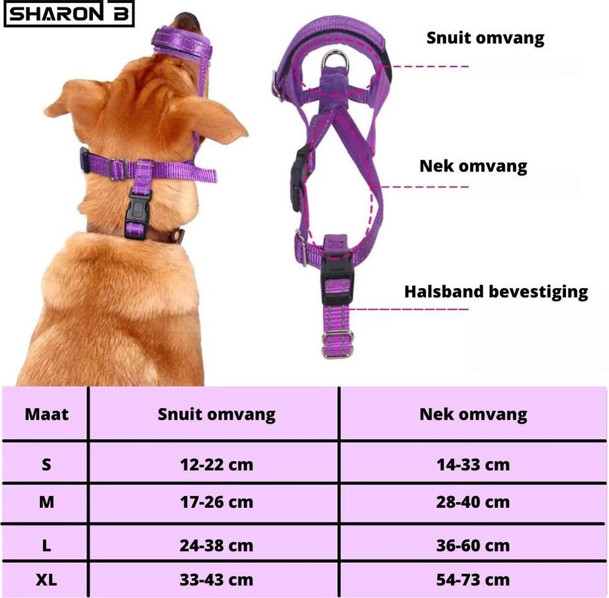 Sharon B Muilkorf Paars Maat M - Fleece - Wasbaar - Reflecterend - Afbeelding 7