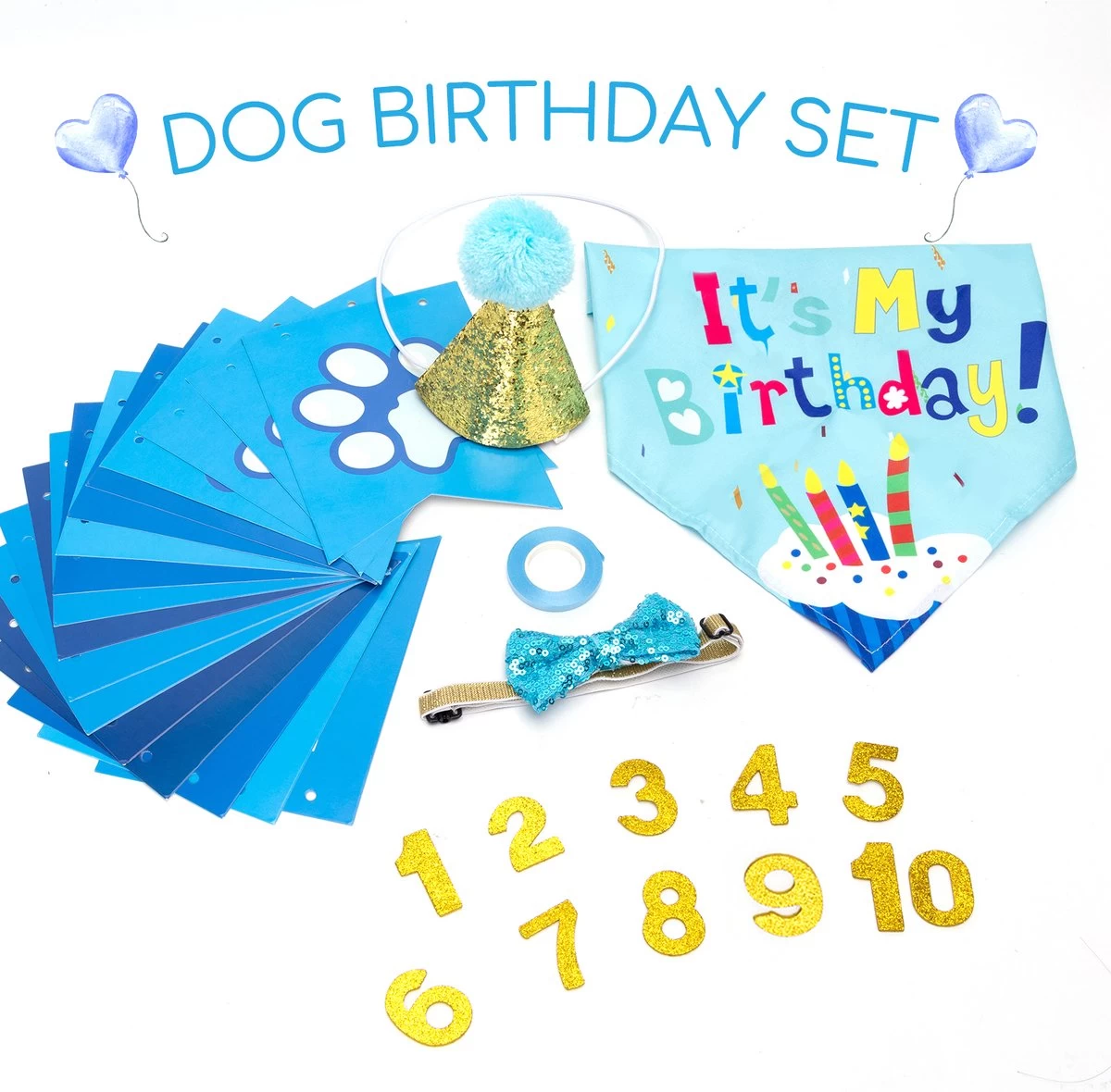 Nobleza B1T - Honden Verjaardag Bandana Set - Cadeau Hond - Afbeelding 2