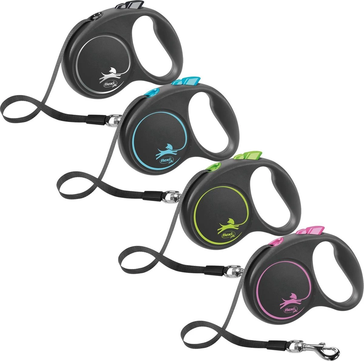 Flexi Rollijn Design - Zwart / Blauw - L - Afbeelding 3