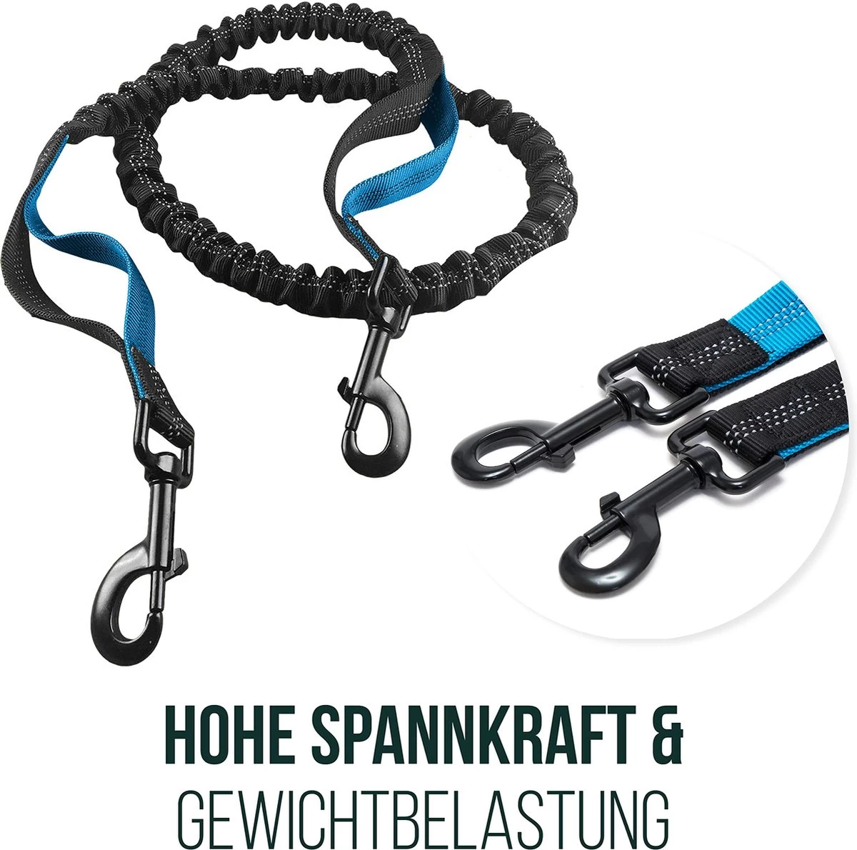 Happilax Joggingriem Voor Honden, Elastische En Reflecterende Hondenriem Voor Joggen Met Buikband, 100-160 Cm - Afbeelding 4