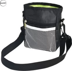 Malony Beloningstasje Voor Honden - Beloningszakje - Poepzakjes Dispenser - Verstelbare Riem - Nylon - Zwart