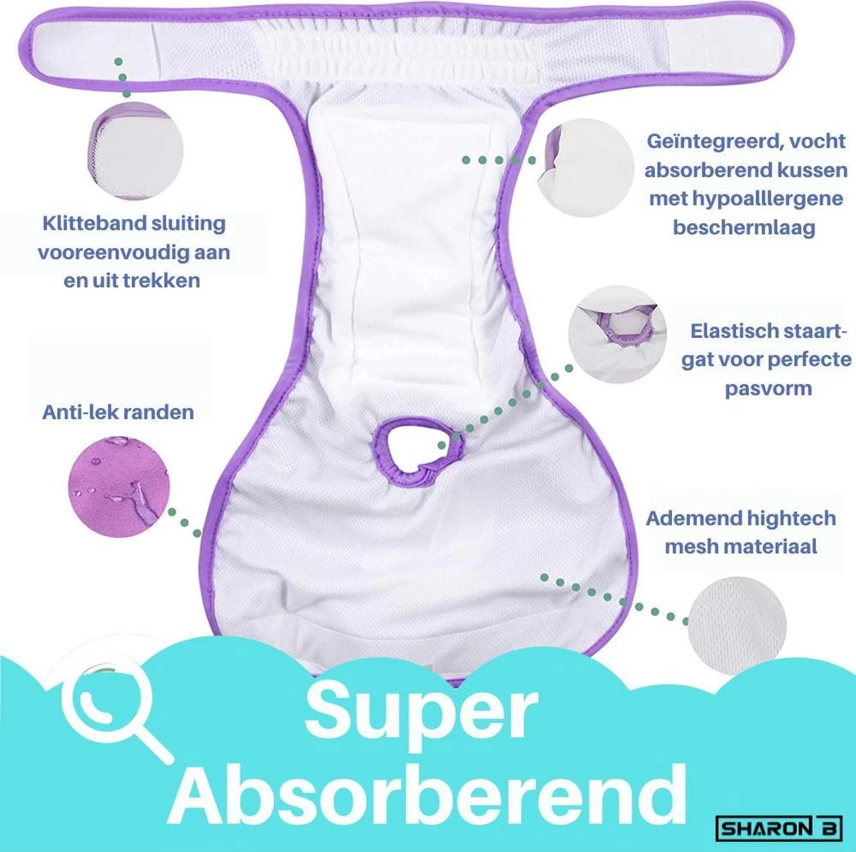 Loopsheidbroekje Hond - Bruin - Maat XL - Voor Grote Honden - Herbruikbaar - Hondenbroekje - Hondenluier - Loopsheid - Ongesteldheid - Voorkomt Ongewenste Zwangerschappen Bij Teefjes - Milieuvriendelijk - Verantwoord - Perfecte Pasvorm - Afbeelding 8