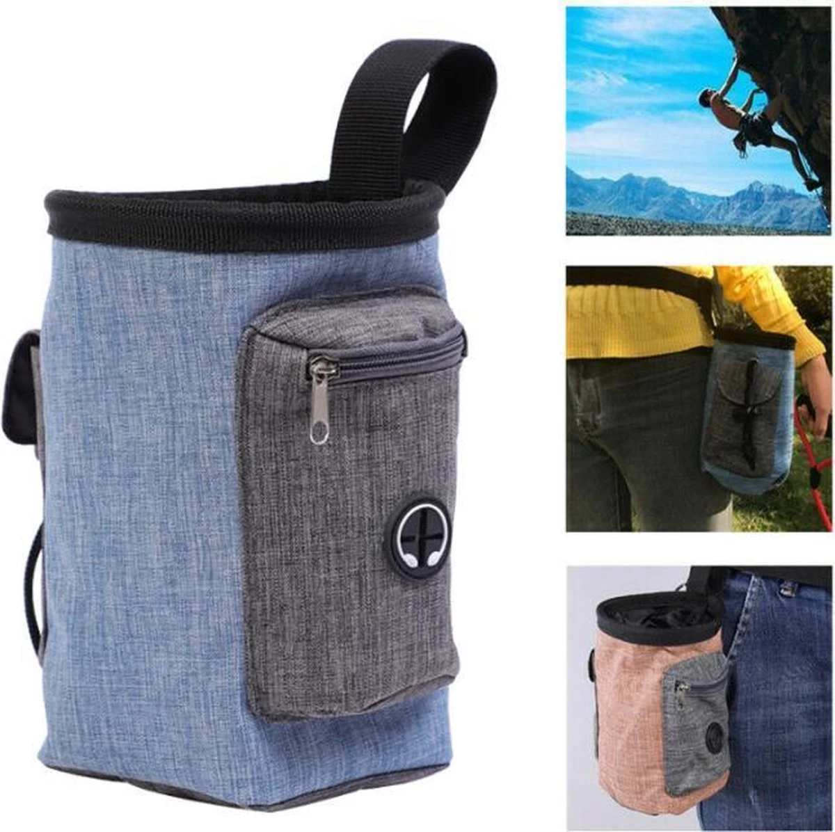 Honden Beloningstasje - Honden Beloningszakje - Treat Pouch - Honden Puppy Training - Poepzakjes Houder - Puppy Benodigdheden - Honden Snacktasje - Blauw 17x15cm