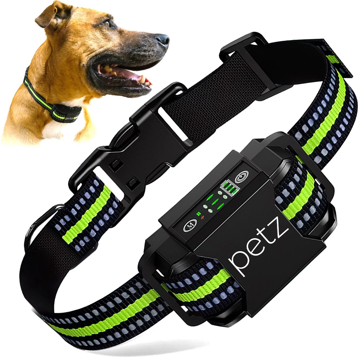 Petz - Anti Blafband - Anti Blafband Voor Kleine En Grote Honden - 5-55 KG - Vibratie En Audio - Diervriendelijk - GEEN Schokken - Opvoedingshalsband Zonder Schok En Diervriendelijk - Waterdicht - Oplaadbaar
