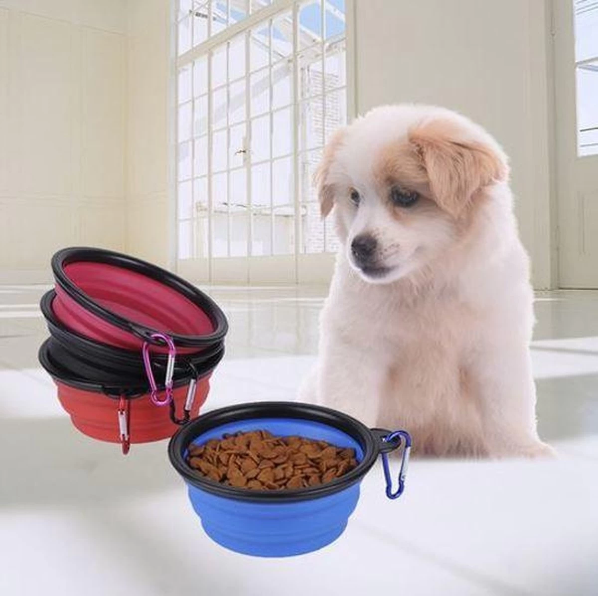 Merkloos Opvouwbaar Drinkbakje - Voor Honden En Katten - Handig Meenemen Voor Onderweg - Afbeelding 2