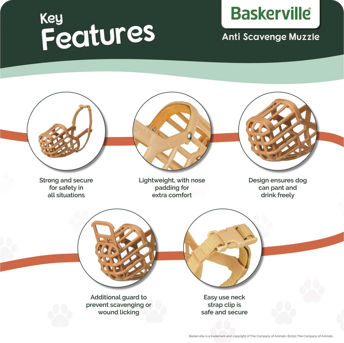 Baskerville Classic Muzzle Muilkorf - Maat 5 - Afbeelding 9