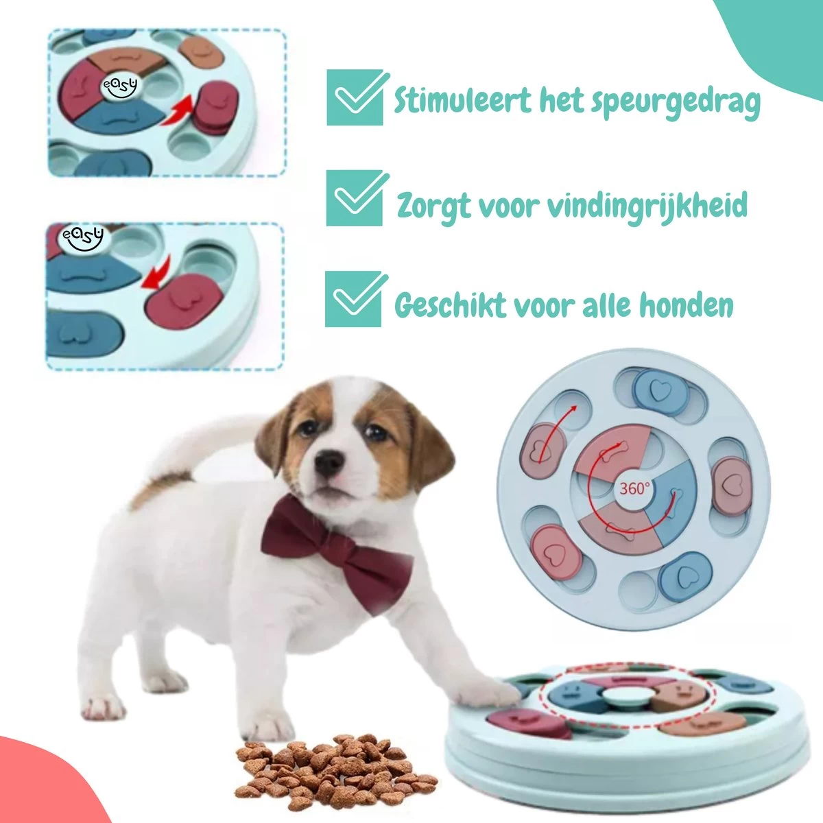 Hondenpuzzel Blauw - Honden Speelgoed - Honden - Hondenbrokken - Hondenspeelgoed - Interactief Spel Voor Honden - Intelligentie Spel - Snuffelmat - Snuffelmat Hond - Hondenspeeltjes - Intelligentie - Hond Speelgoed - Afbeelding 2