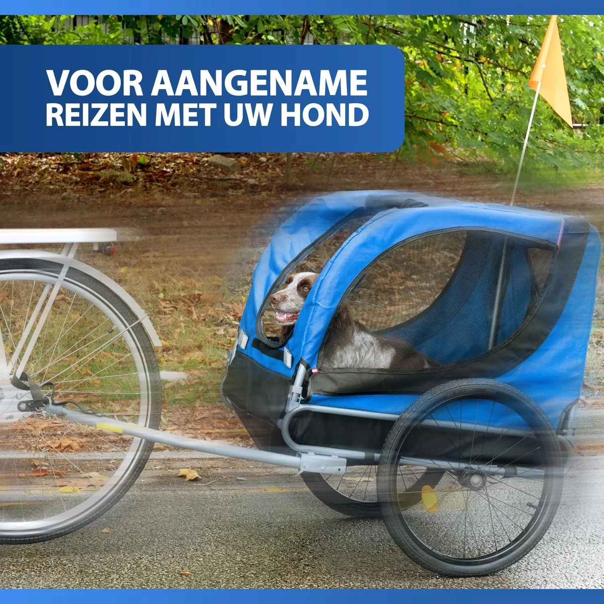 Bicycle Gear Fietskar Hond - Max. 25 KG - Plat Opvouwbaar - Eenvoudige Montage - Regenhoes - Afneembare Luchtbanden - Afbeelding 7