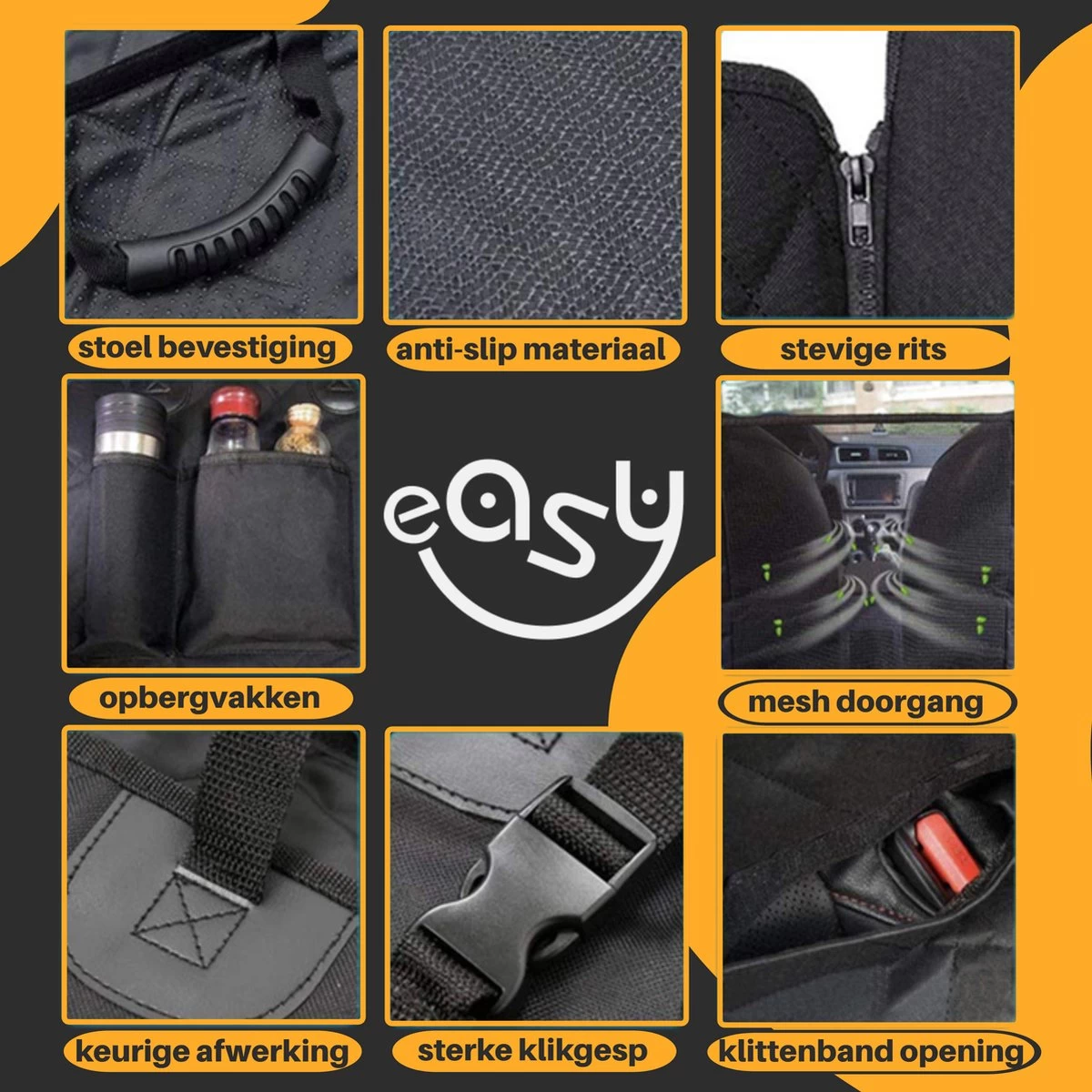 Hondendeken Auto Achterbank En Kofferbak - Reis Bench - Auto Bench - Hondenmand - Waterdichte Beschermhoes 6 Laags - Antislip - Maat 151 X 139 - Afbeelding 4