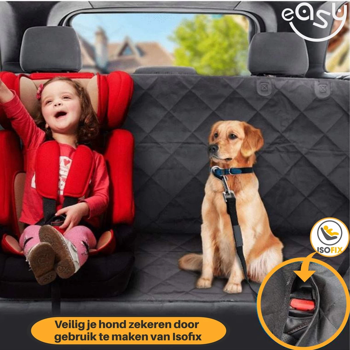 Hondendeken Auto Achterbank En Kofferbak - Reis Bench - Auto Bench - Hondenmand - Waterdichte Beschermhoes 6 Laags - Antislip - Maat 151 X 139 - Afbeelding 8