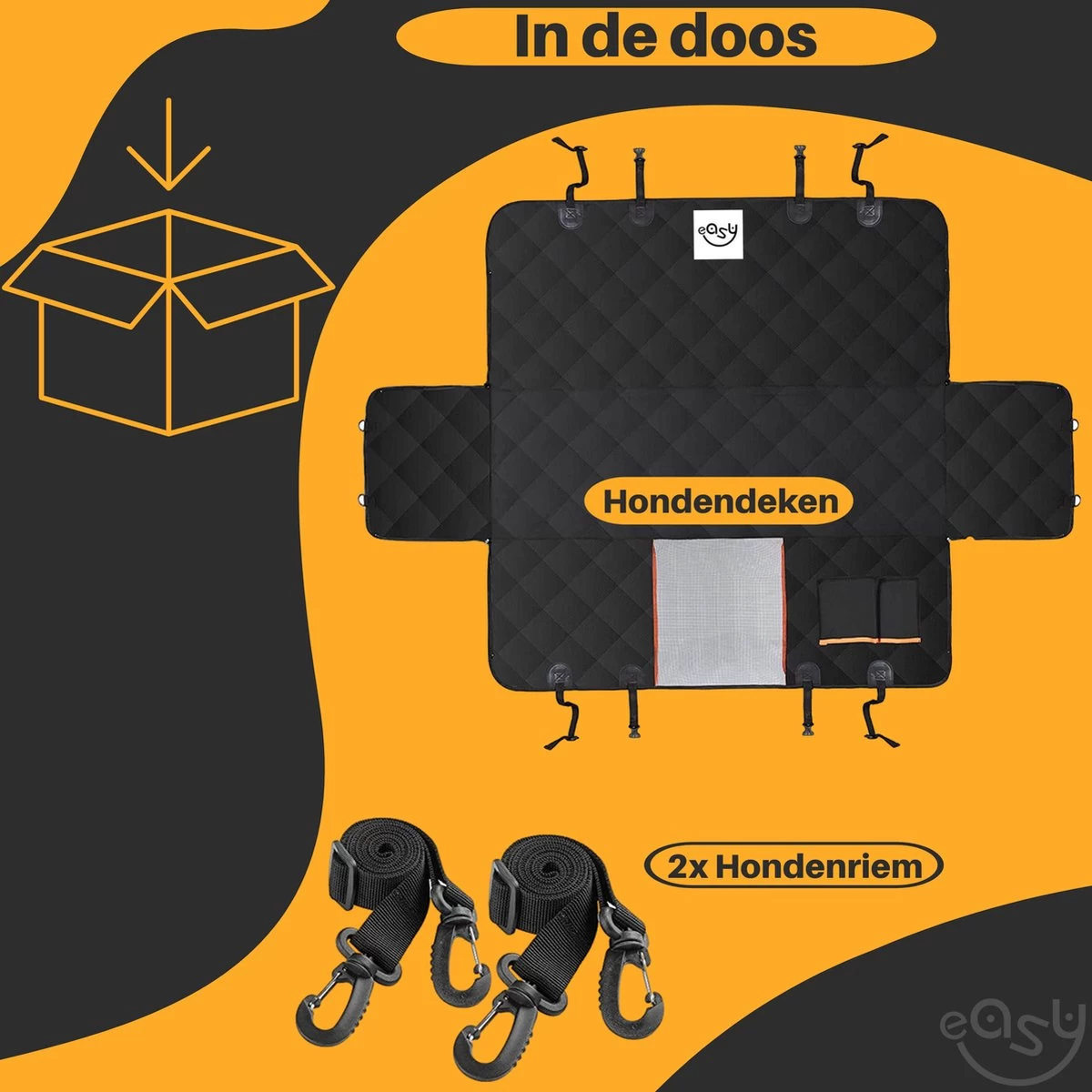 Hondendeken Auto Achterbank En Kofferbak - Reis Bench - Auto Bench - Hondenmand - Waterdichte Beschermhoes 6 Laags - Antislip - Maat 151 X 139 - Afbeelding 9