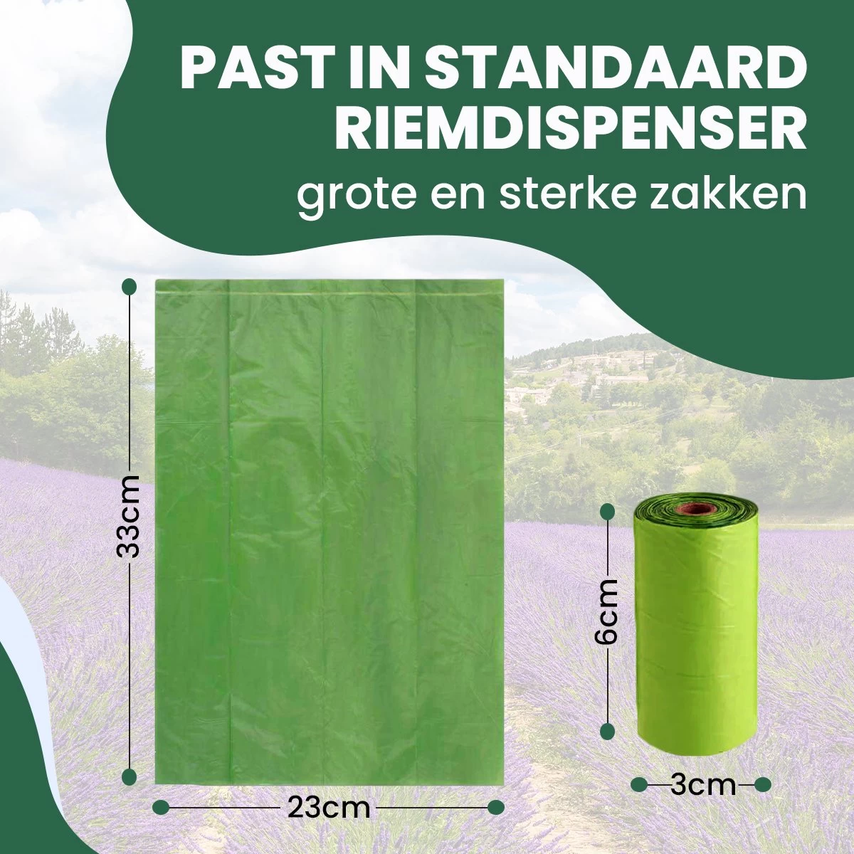 YORGS Hondenpoepzakjes Groen - Duurzame Poepzakjes Hond - Grote Sterke Zakken - 600 Stuks - 40 Rollen - 33 X 22 CM - Afbeelding 6