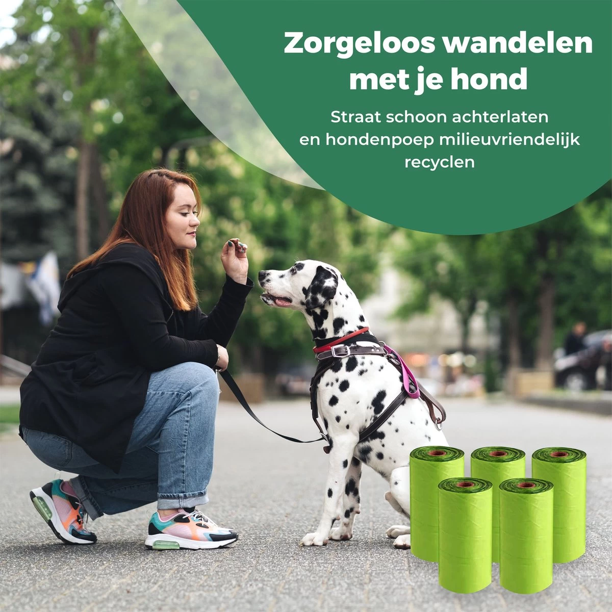 YORGS Hondenpoepzakjes Groen - Duurzame Poepzakjes Hond - Grote Sterke Zakken - 600 Stuks - 40 Rollen - 33 X 22 CM - Afbeelding 7