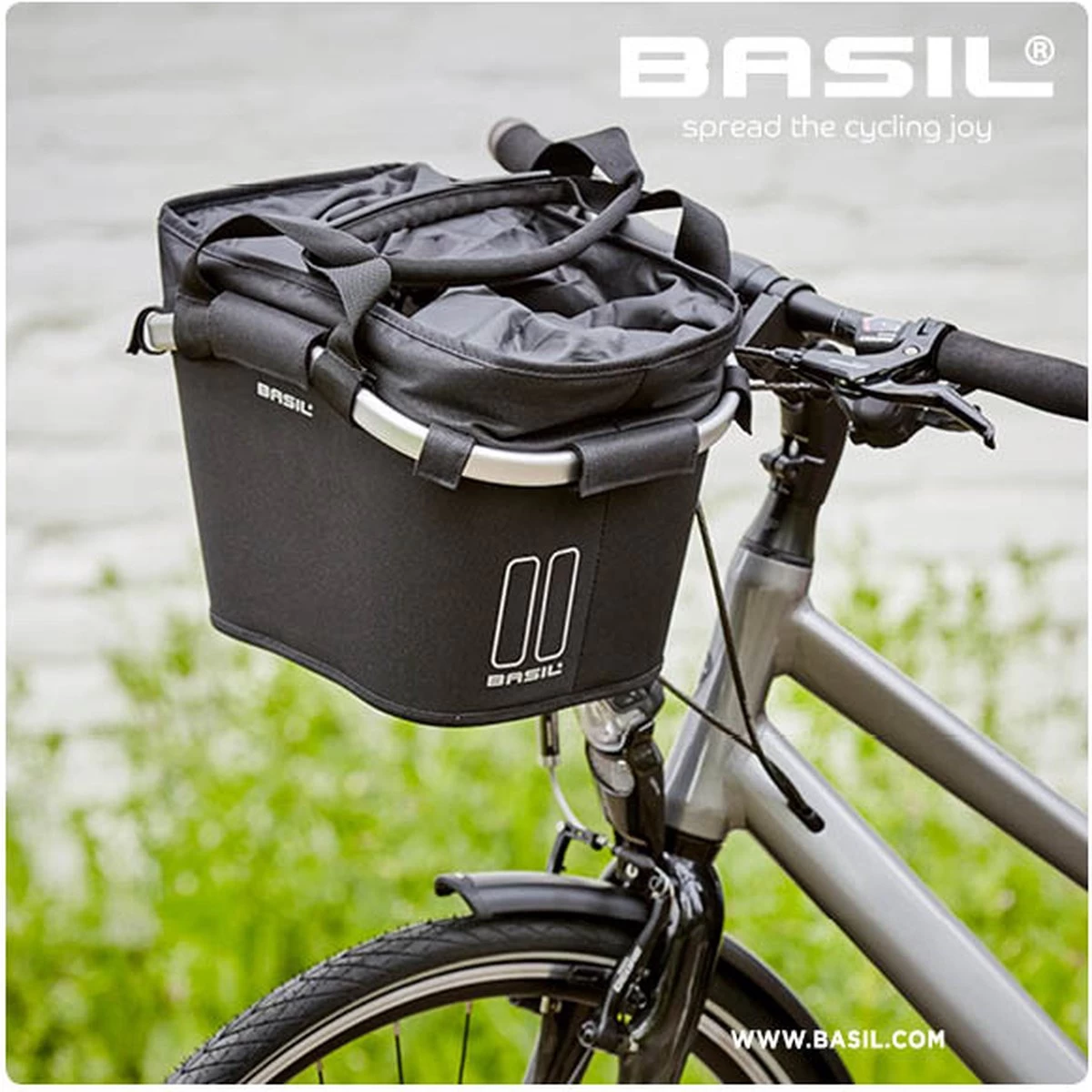 Basil Classic Carry All Fietsmand KF - Voor - Polyester - Zwart - 15 Liter - Afbeelding 2
