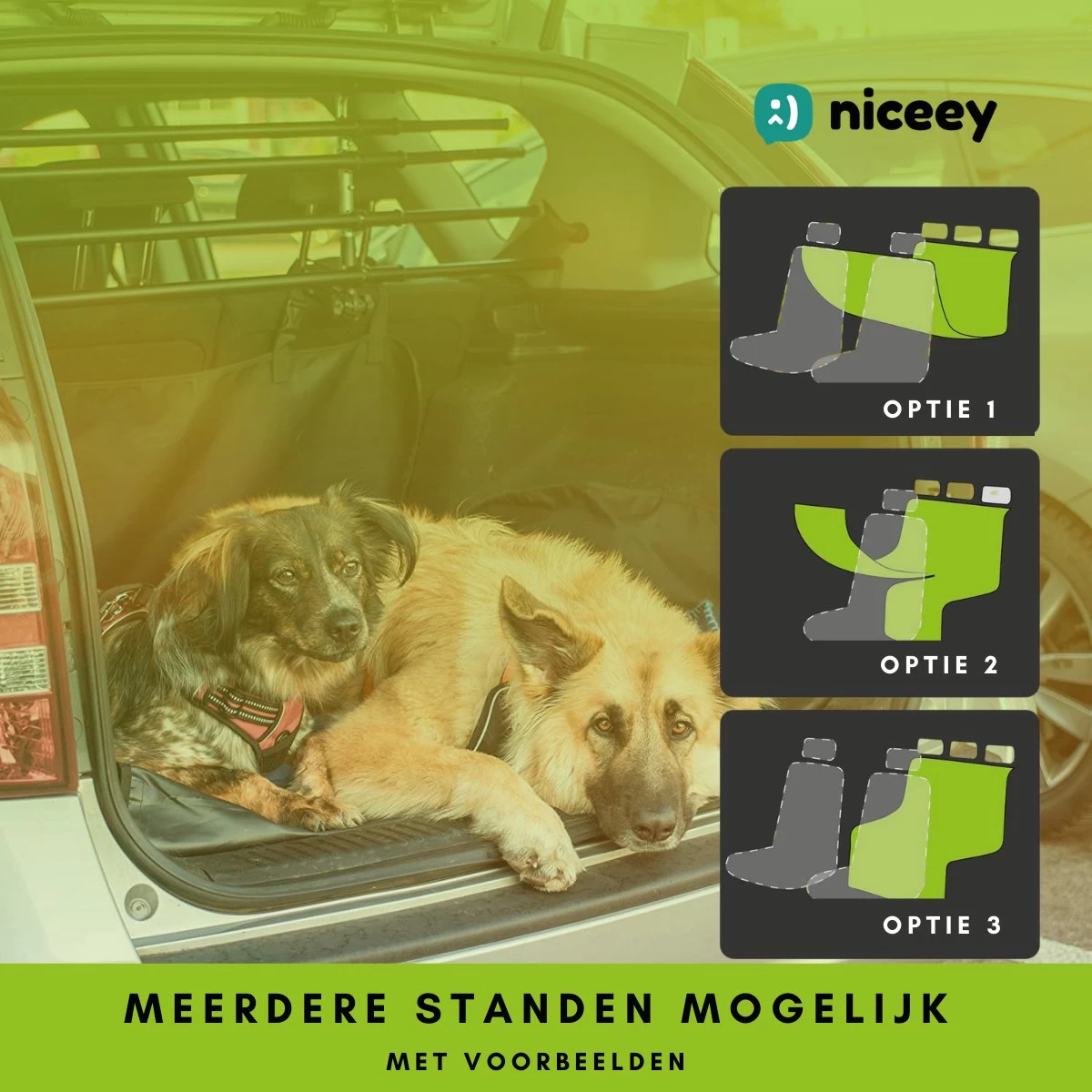 Niceey Hondendeken Auto Achterbank En Kofferbak - 135 X 145 CM - Beschermhoes - Autodekens - Hondenkleed - Honden Deken Auto Achterbank - Zwart - Afbeelding 5